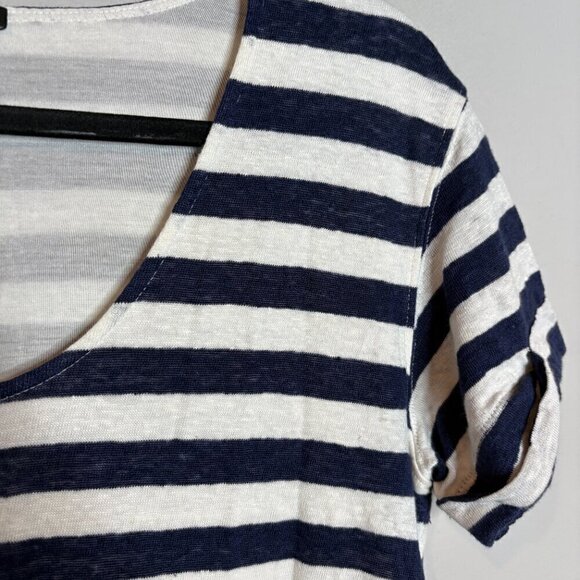 Theory lined linen striped shift dress - Picture 2 of 5